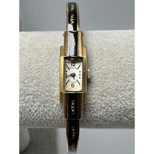 Nivada Bangle Cuff Ladies Watch Manual Wind 11MM 5.5" Gold Plated Rare Works N66